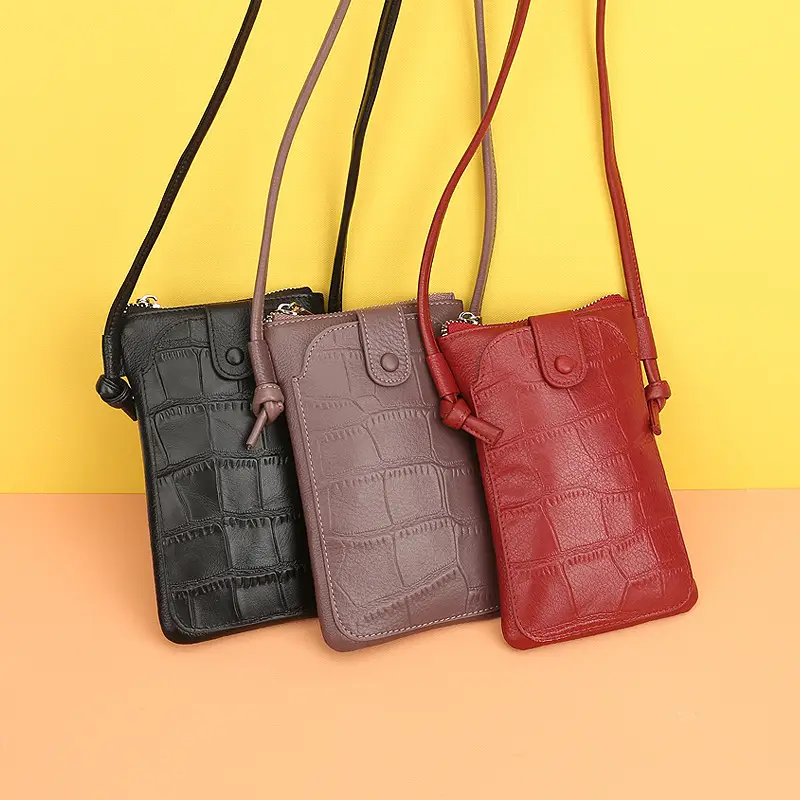 2021 Genuine Leather Crossbody Bag Women Rhombic Chanel Pearl Chain Mobile Phone Bag — feature 15