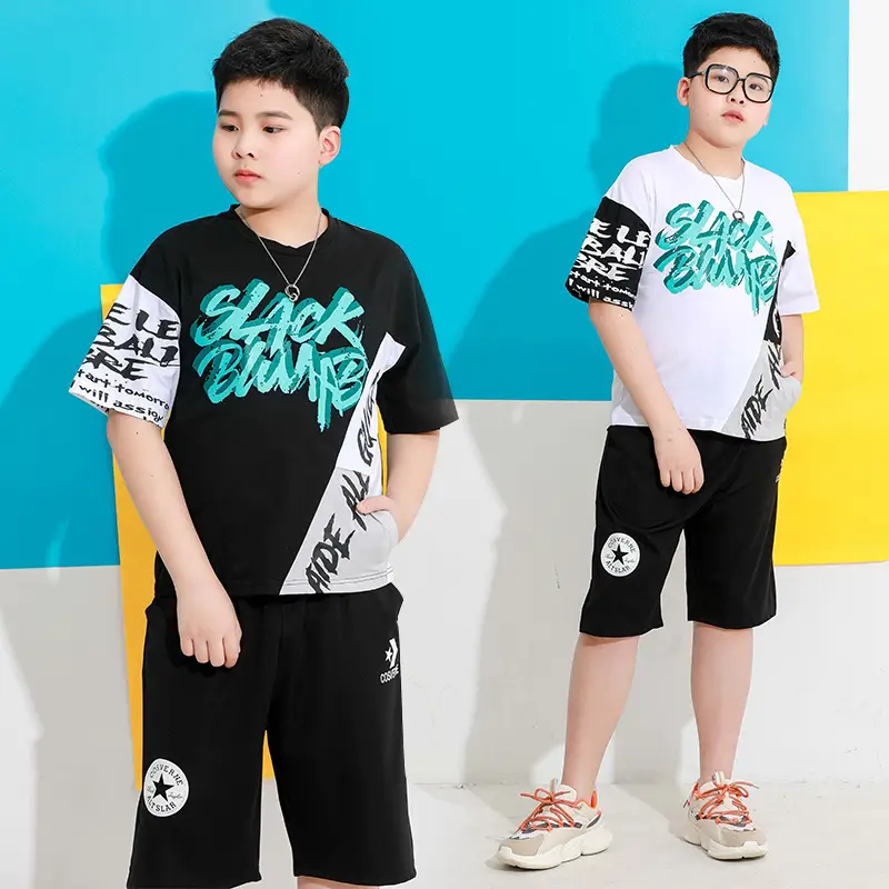 Men's Black Graphic Shorts Set for Boys Summer Wear - Image 4