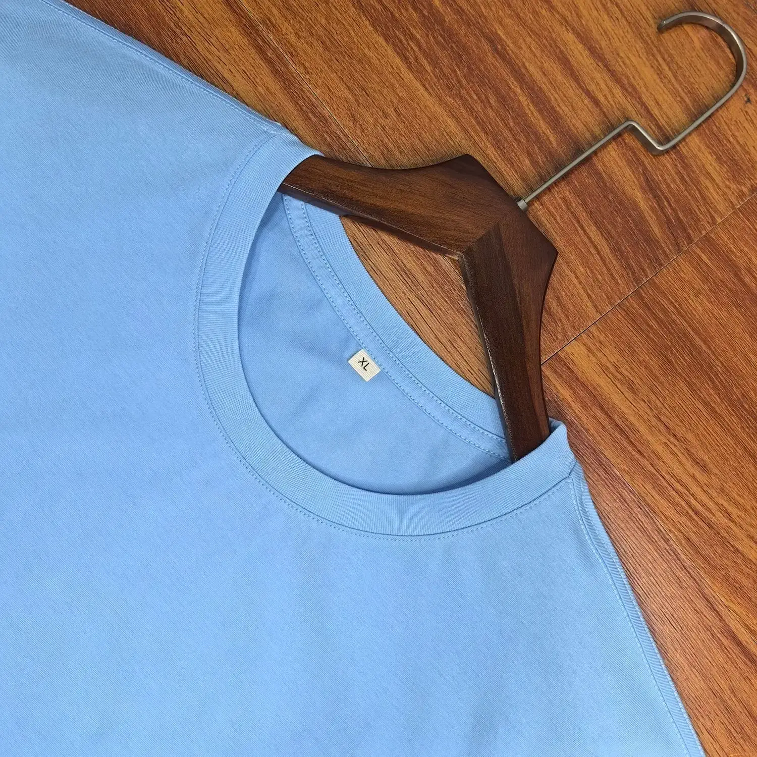 200g Blue Cotton T-Shirt Crew Neck Half Sleeve