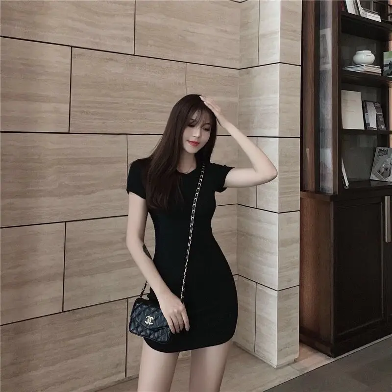 Women 2025 A-Line Hip Skirt Round Neck Short Sleeve — feature 16