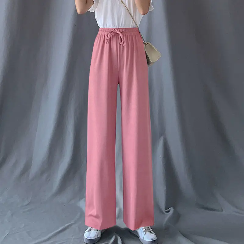 Ice Silk Wide-leg Pants Women Summer 2021