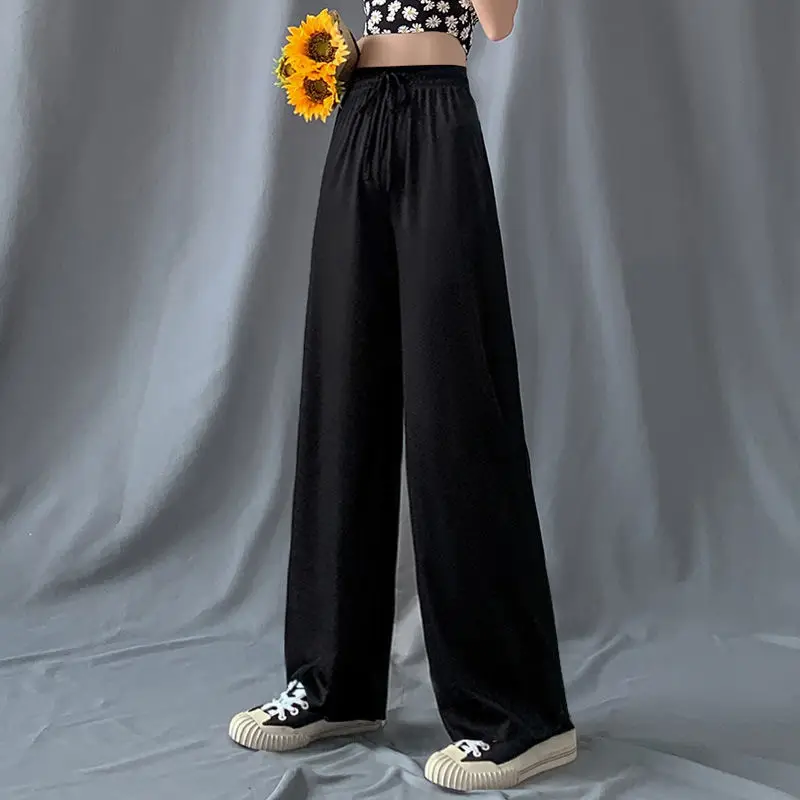 Ice Silk Wide-leg Pants Women Summer 2021