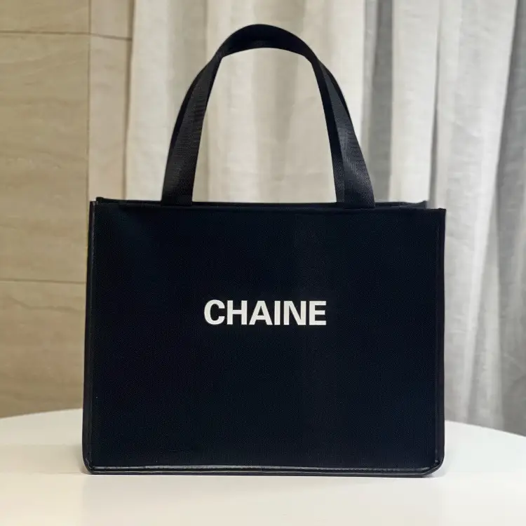 Black Checkered Korean Style Tote Bag Large Capacity - Image 9