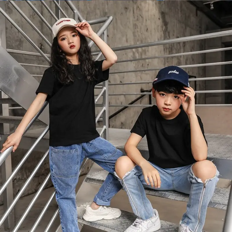 180g Cotton Kids T-Shirt White Short Sleeve
