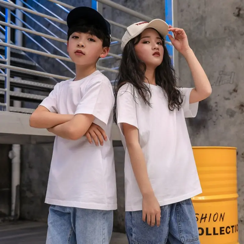 180g Cotton Kids T-Shirt White Short Sleeve
