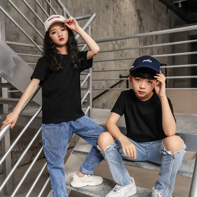 180g Cotton Kids T-Shirt White Short Sleeve
