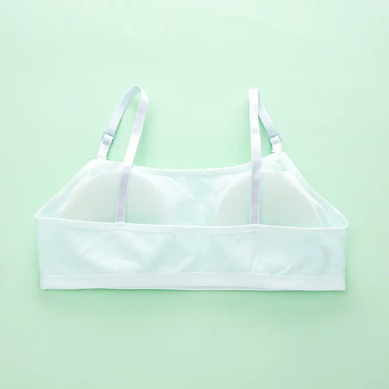 White Cartoon Print Cotton Bra with Shoulder Strap