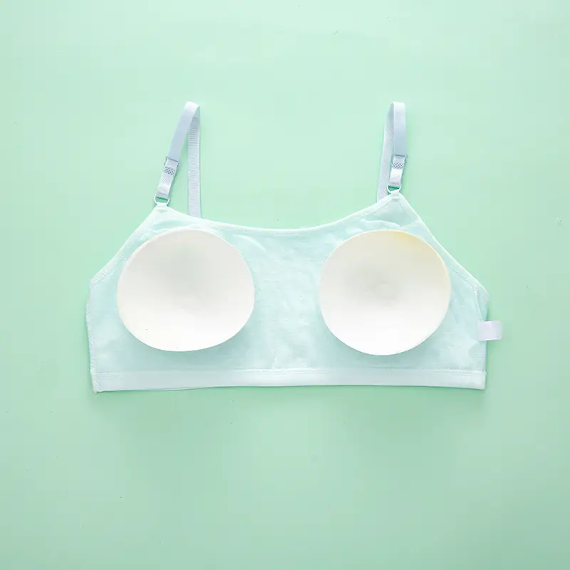 White Cartoon Print Cotton Bra with Shoulder Strap