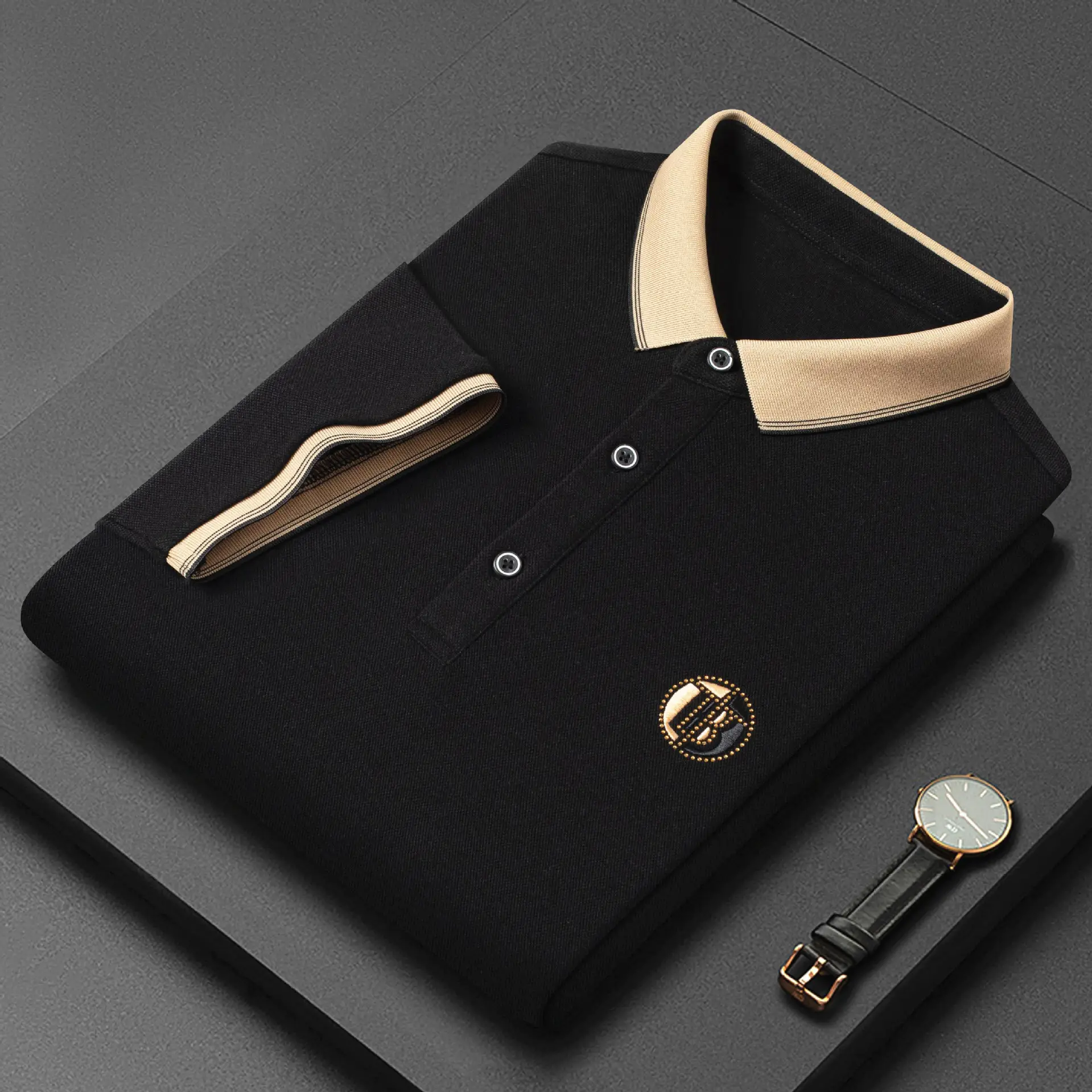 Men's White Polo Shirt Short Sleeve Lapel - Image 8