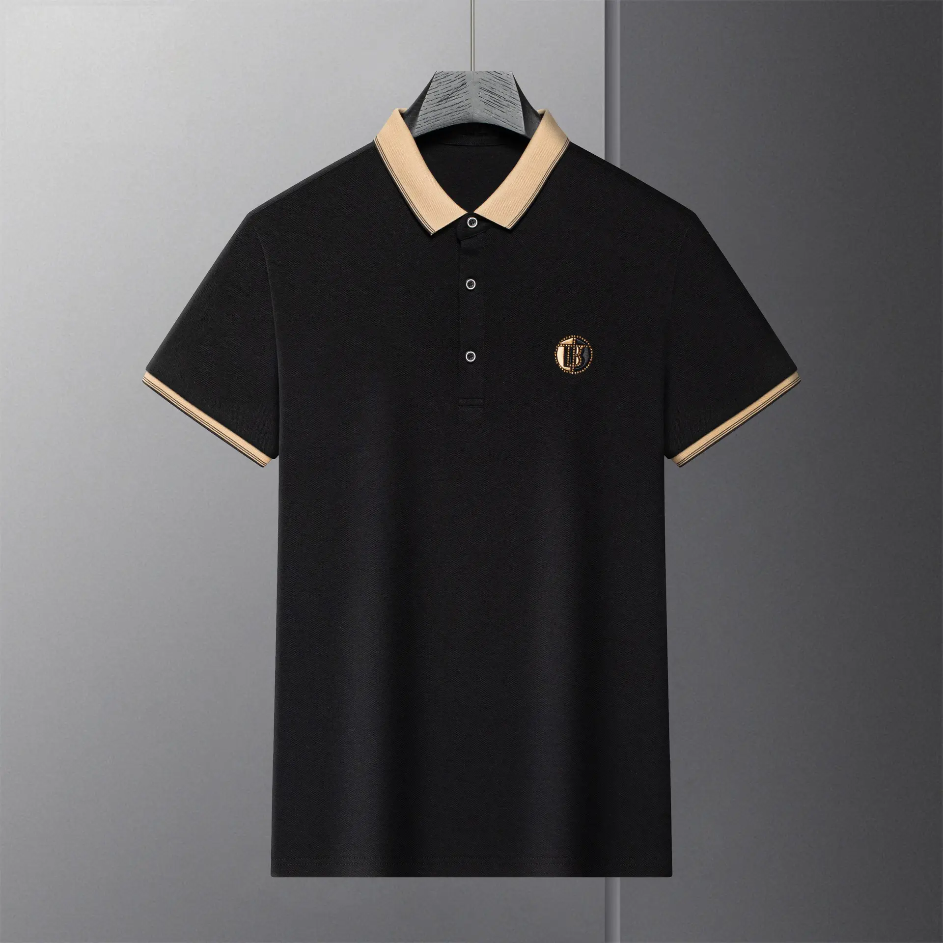 Men's White Polo Shirt Short Sleeve Lapel — feature 11