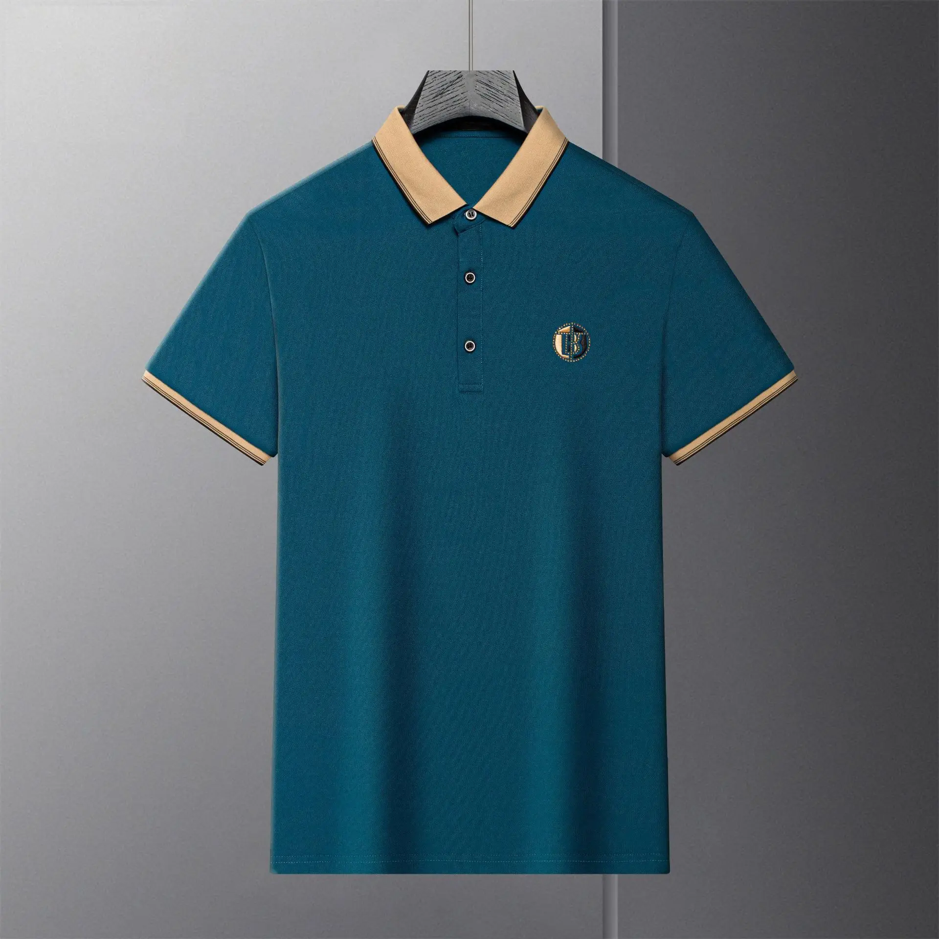 Men's White Polo Shirt Short Sleeve Lapel — feature 17