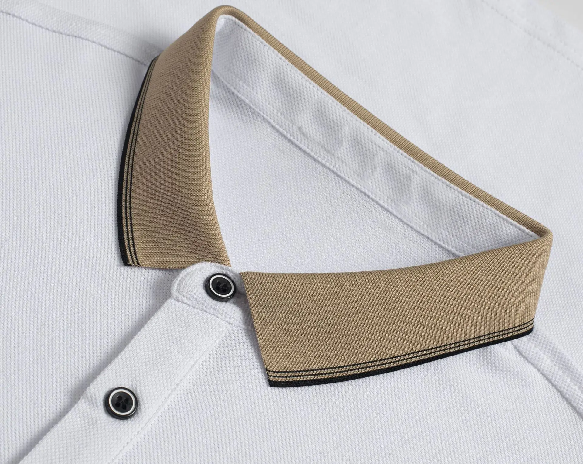 Men's White Polo Shirt Short Sleeve Lapel — feature 20