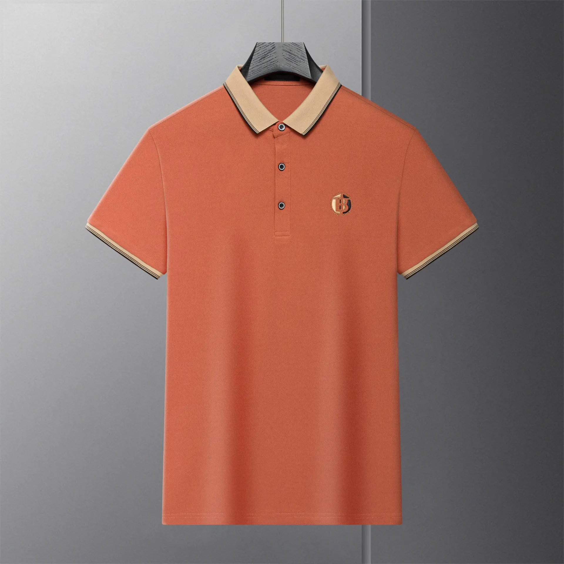 Men's White Polo Shirt Short Sleeve Lapel — feature 4