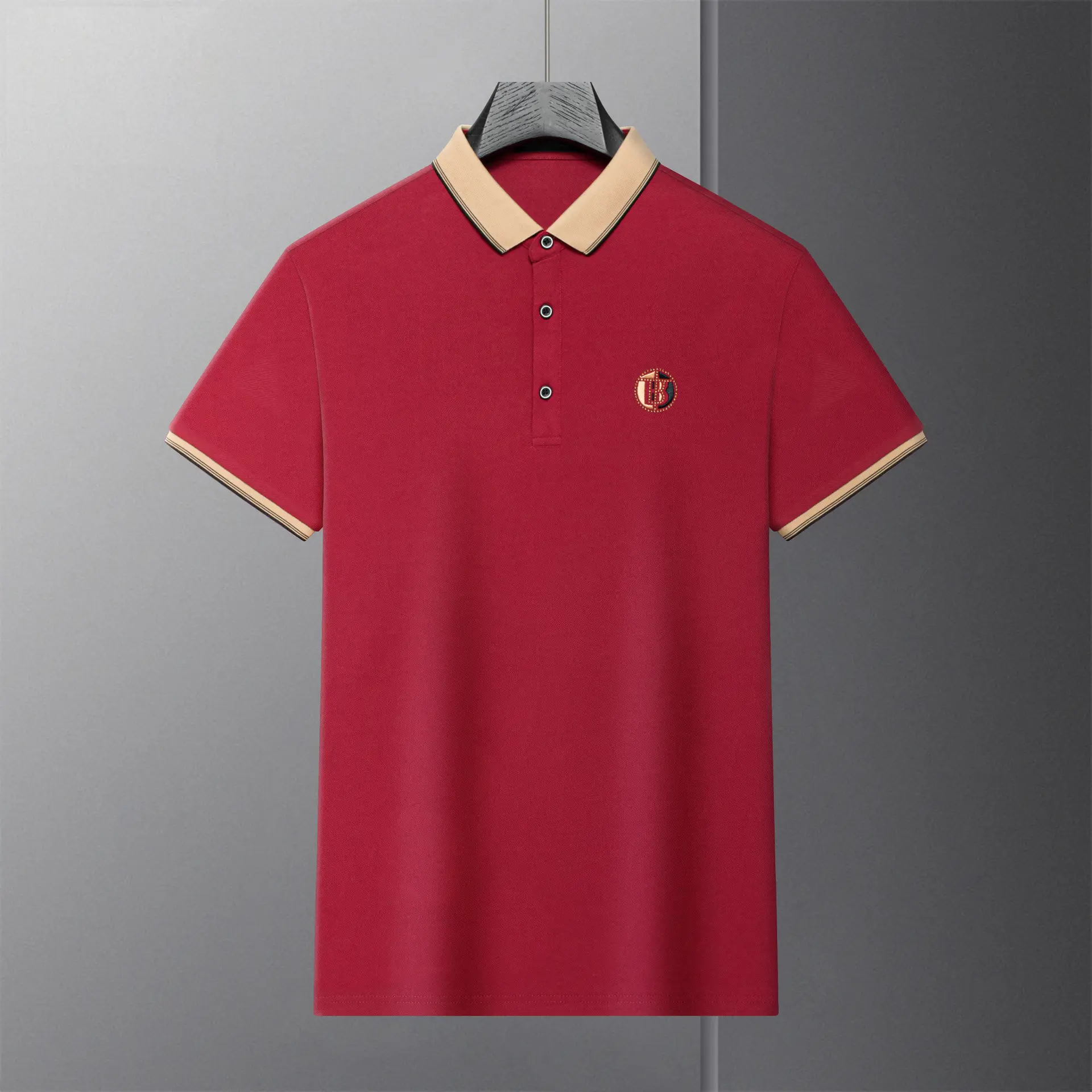 Men's White Polo Shirt Short Sleeve Lapel — feature 6
