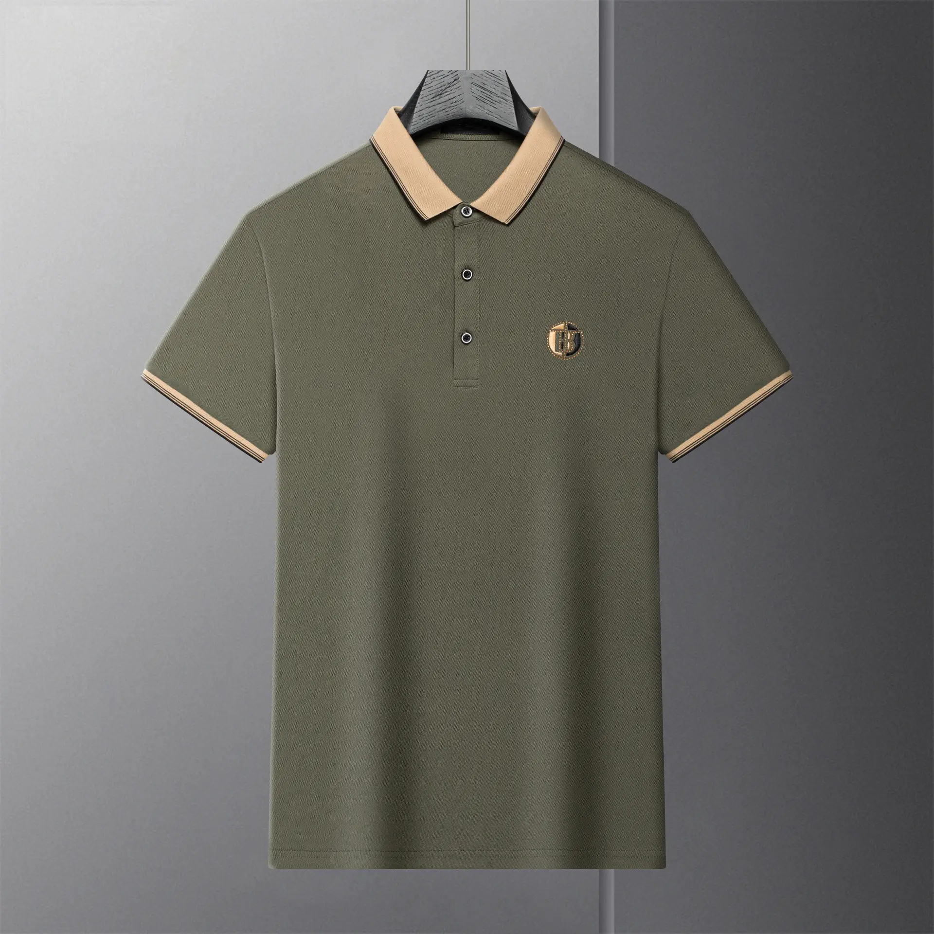 Men's White Polo Shirt Short Sleeve Lapel — feature 8