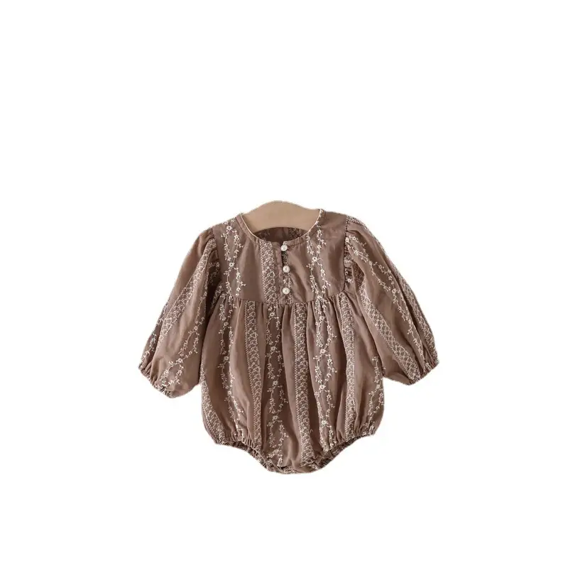 Baby Embroidered Long Sleeve Jumpsuit Spring 0-1 - Image 7