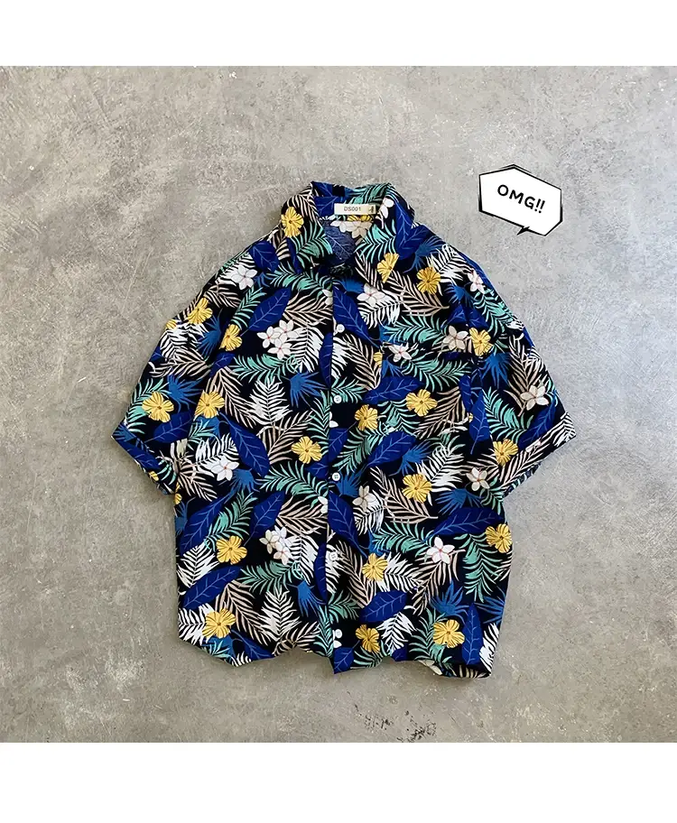 Hawaii Pineapple Print Short Sleeve Men Shirt Large — feature 11