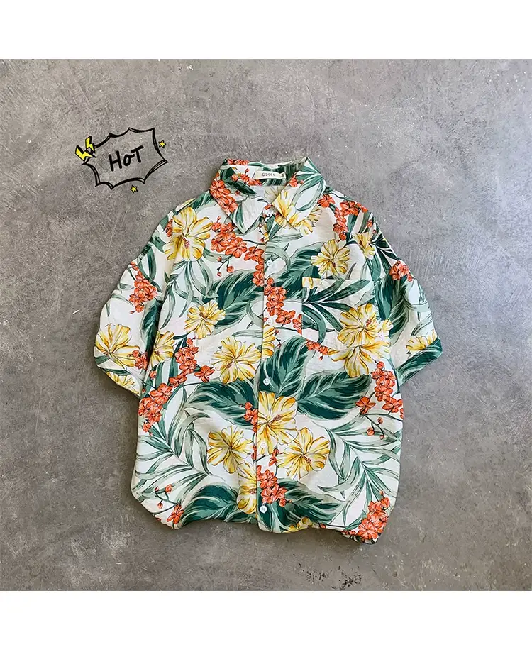 Hawaii Pineapple Print Short Sleeve Men Shirt Large — feature 12