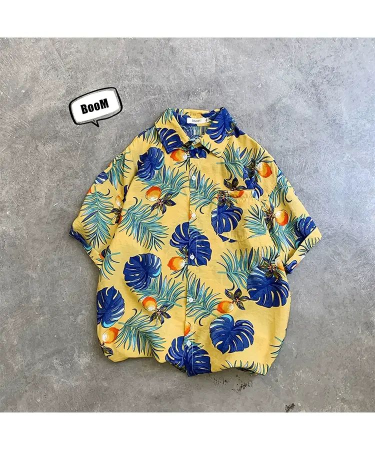 Hawaii Pineapple Print Short Sleeve Men Shirt Large — feature 13