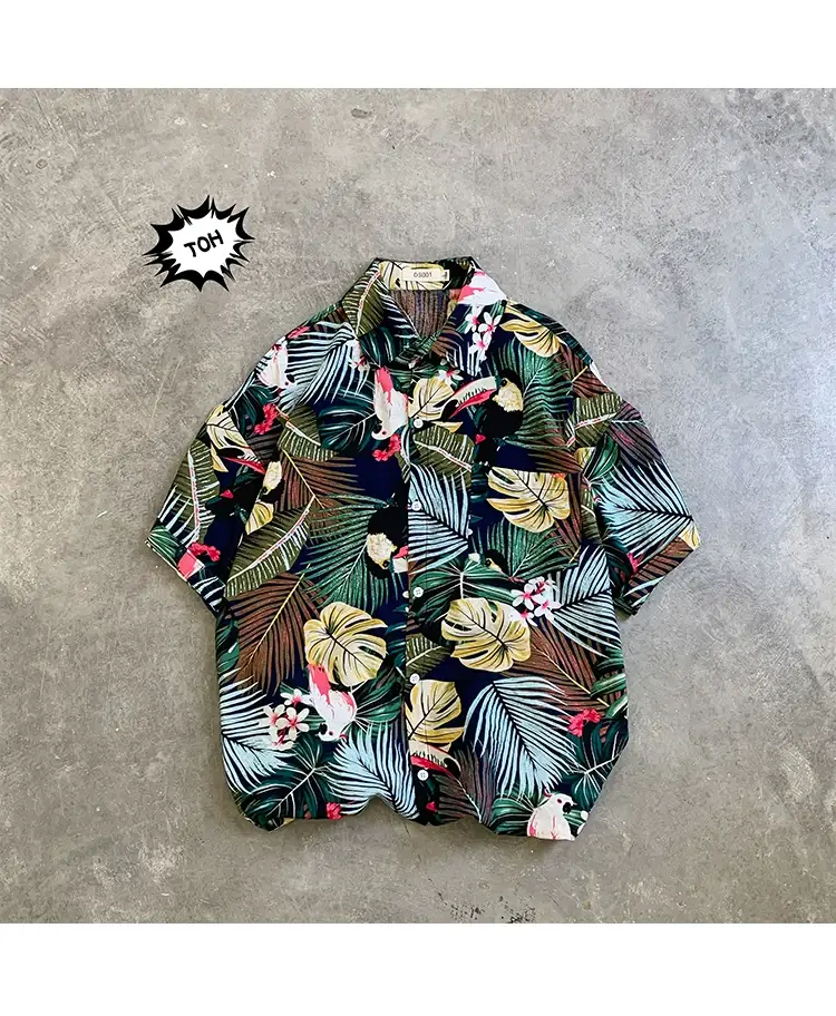 Hawaii Pineapple Print Short Sleeve Men Shirt Large — feature 14