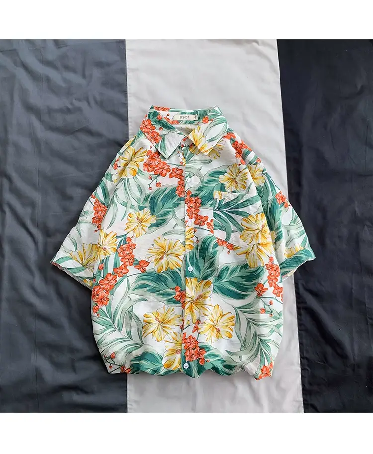 Hawaii Pineapple Print Short Sleeve Men Shirt Large — feature 20