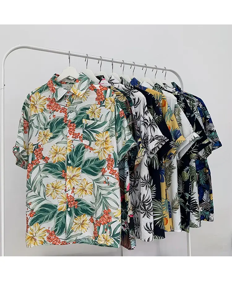 Hawaii Pineapple Print Short Sleeve Men Shirt Large — feature 3