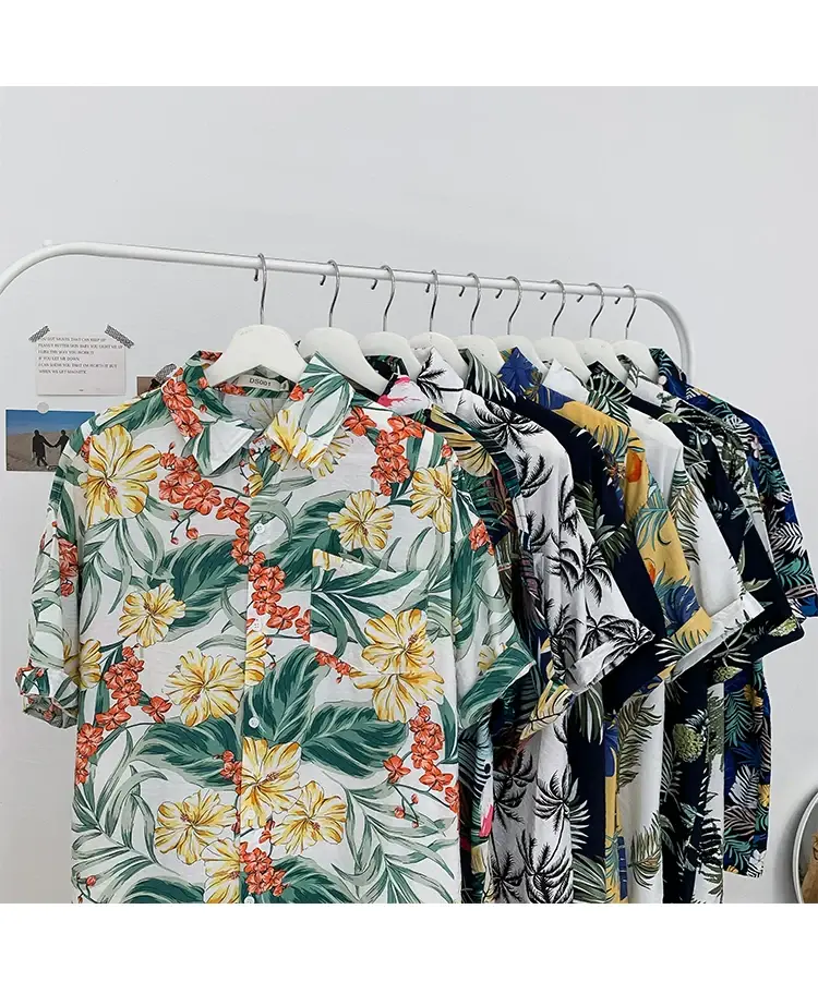 Hawaii Pineapple Print Short Sleeve Men Shirt Large — feature 5