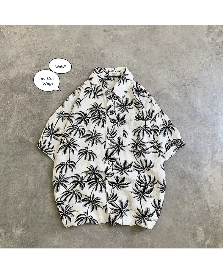 Hawaii Pineapple Print Short Sleeve Men Shirt Large — feature 6