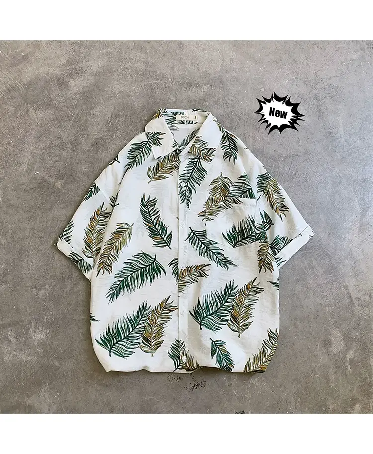 Hawaii Pineapple Print Short Sleeve Men Shirt Large — feature 9