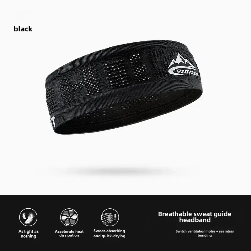 Gray Breathable Sweat Headband for Women - Image 9