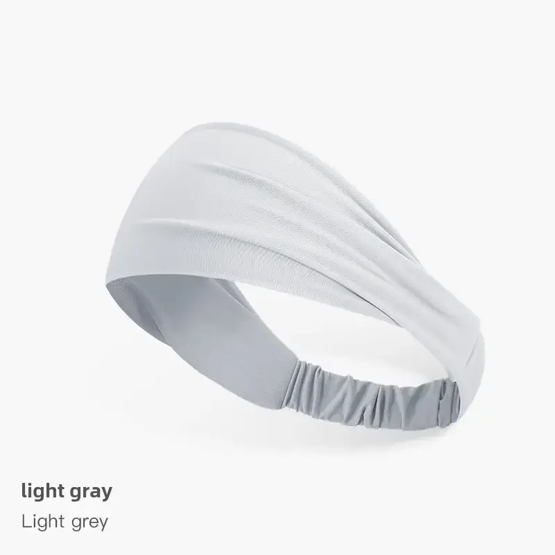 Gray Breathable Sweat Headband for Women - Image 2