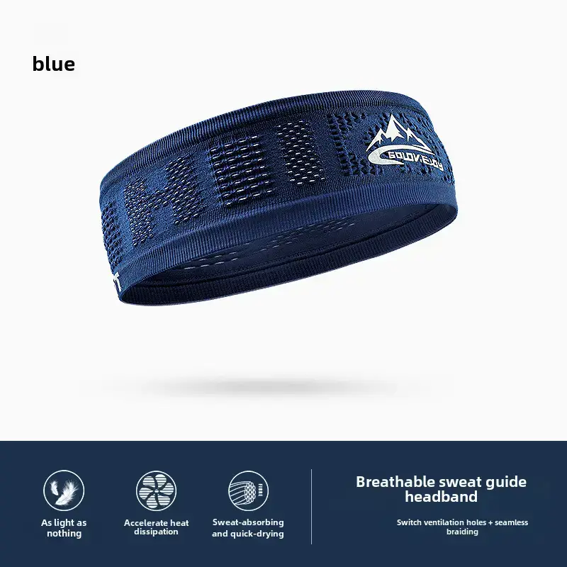 Gray Breathable Sweat Headband for Women - Image 7