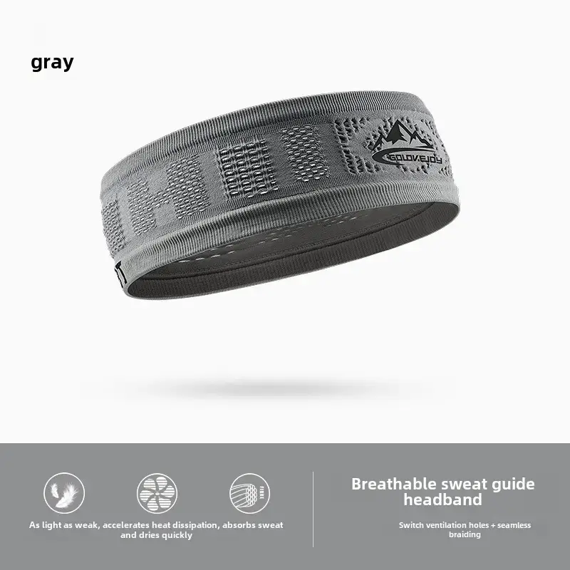 Gray Breathable Sweat Headband for Women - Image 8