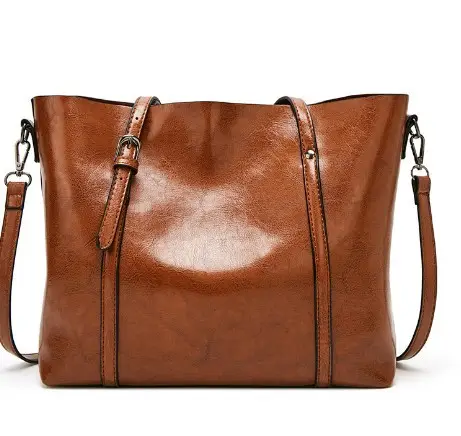 Brown Leather Shoulder Messenger Bag Large Capacity 2021 - Image 11