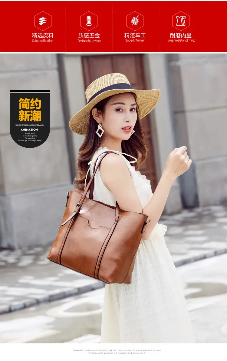 Brown Leather Shoulder Messenger Bag Large Capacity 2021 — feature 2