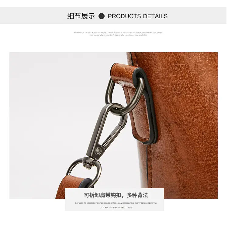 Brown Leather Shoulder Messenger Bag Large Capacity 2021 — feature 23