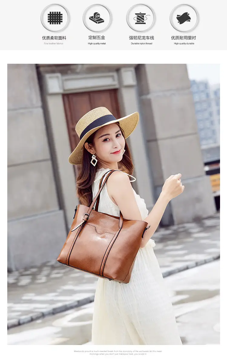 Brown Leather Shoulder Messenger Bag Large Capacity 2021 — feature 9