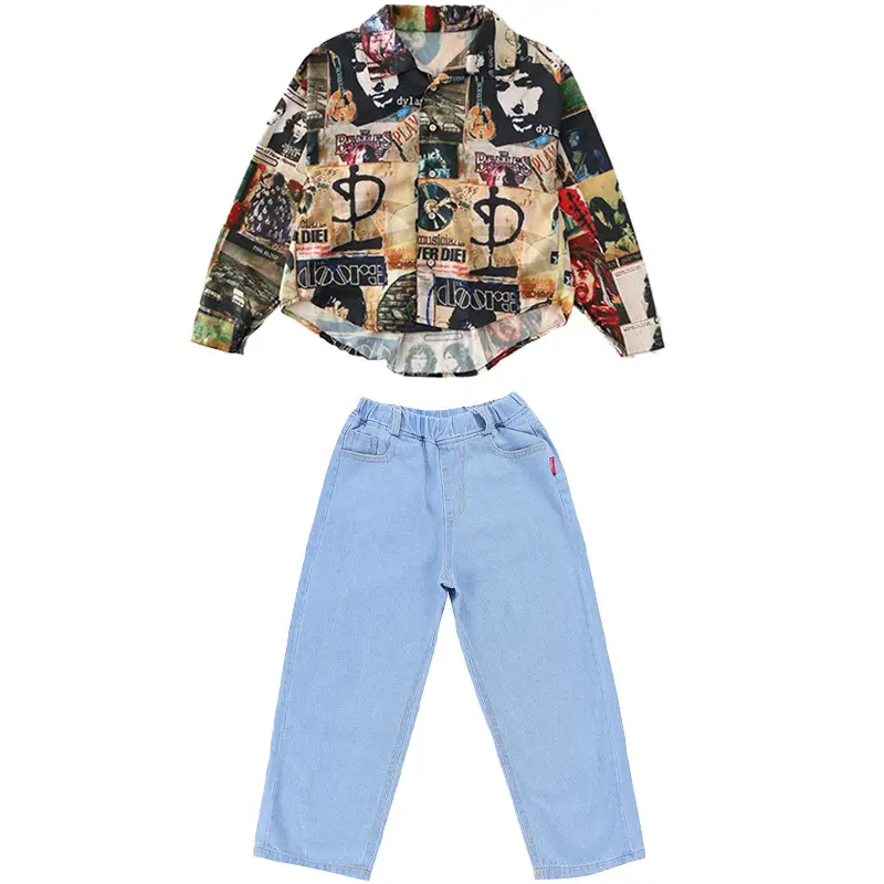 Girls Hip Hop Hip Hop Pants Light Blue Kids - Image 7
