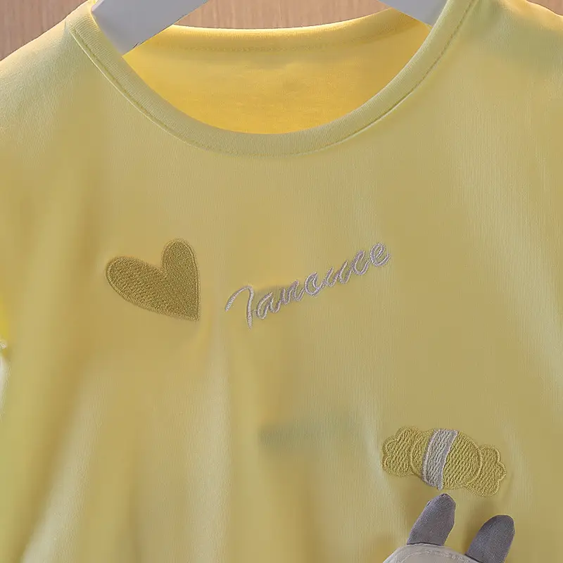 2022 Baby Girl Summer Sweet Short Sleeve Top & Shorts Set