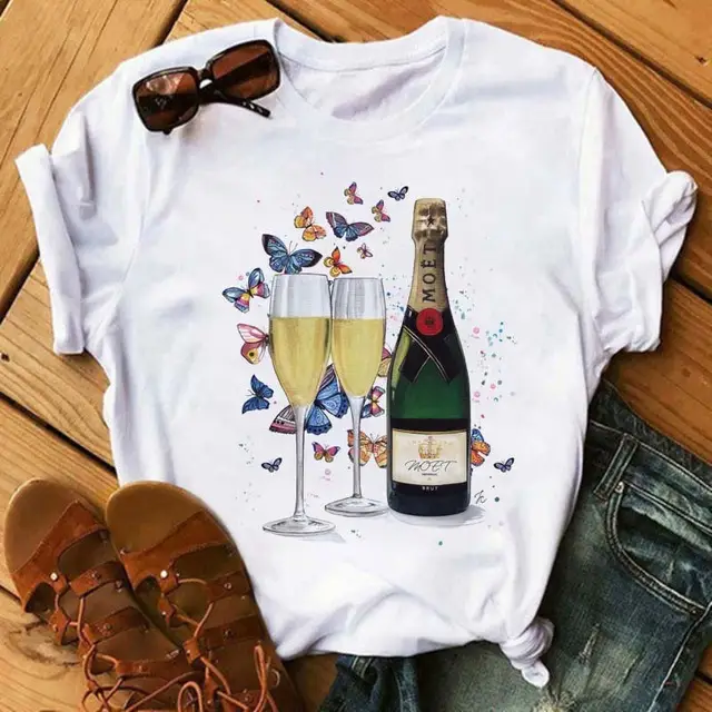 Women Printed T-Shirt with High Heels Rose & Lipstick Design - Image 9