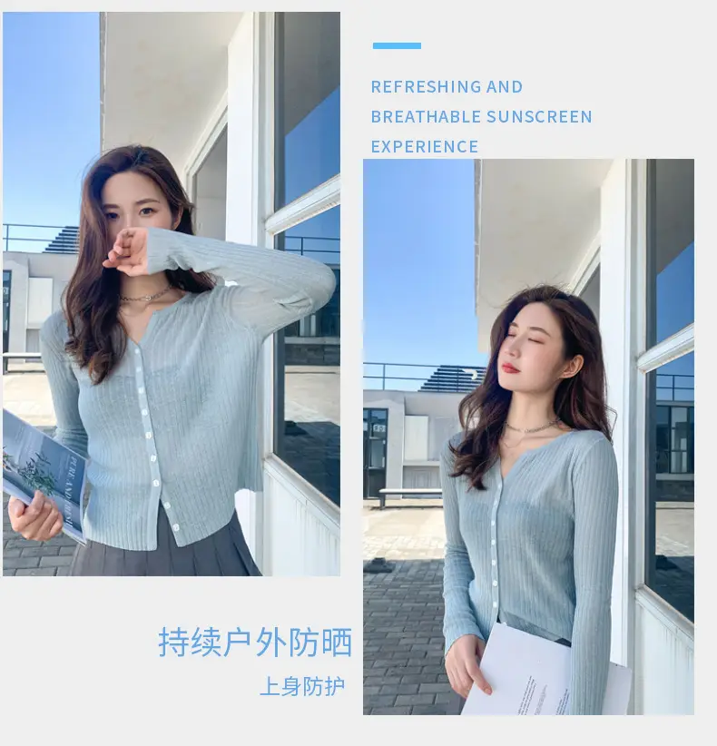 Women's Black Long Sleeve Tencel Linen Cardigan Sweater — feature 14
