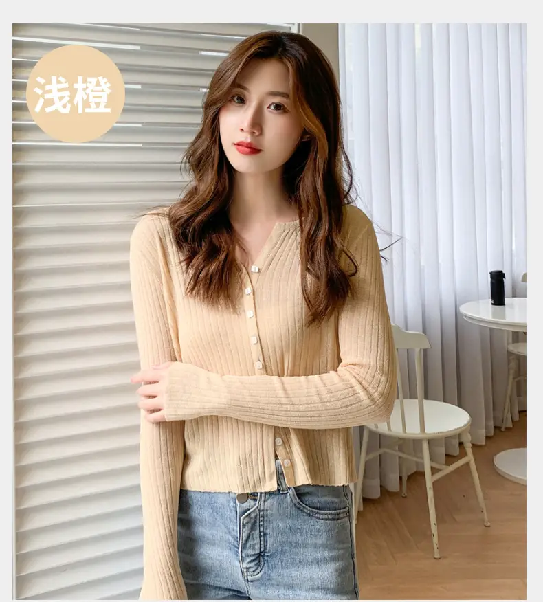 Women's Black Long Sleeve Tencel Linen Cardigan Sweater — feature 23