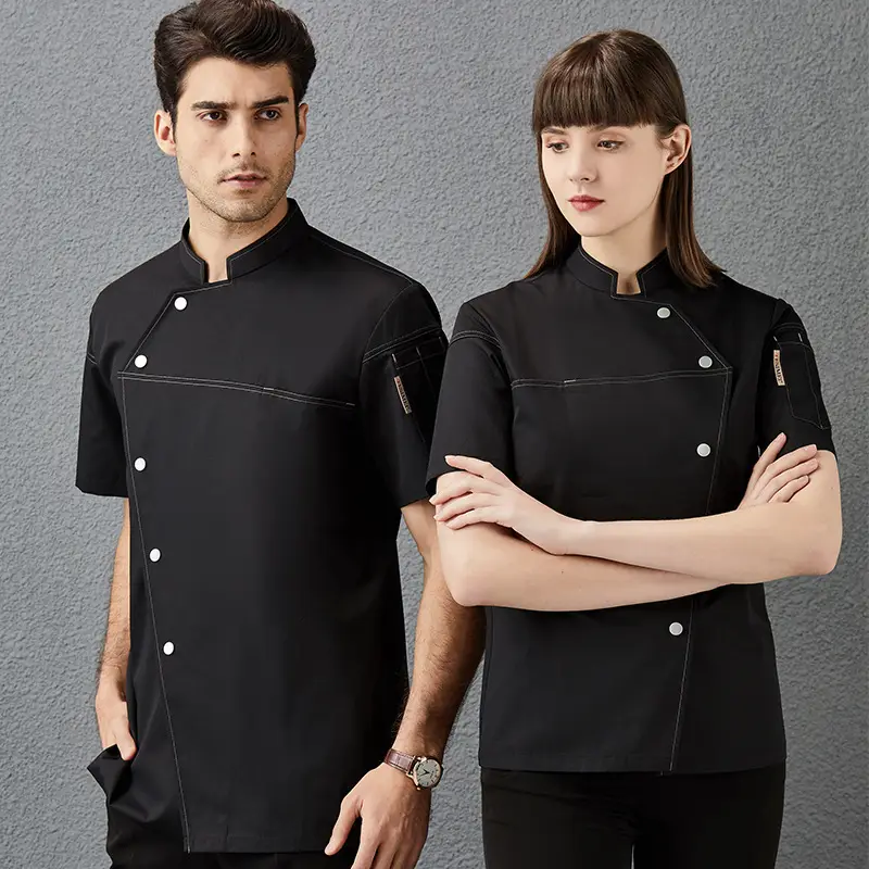 Men & Women Black Button-Up Pastry Overalls Set - Image 7