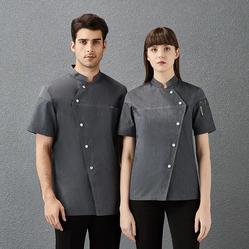 Men & Women Black Button-Up Pastry Overalls Set - Image 4