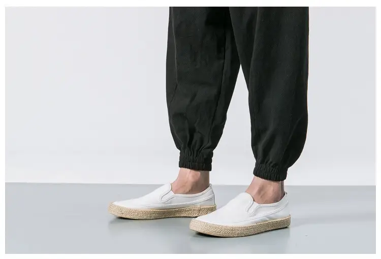 Men Linen Pants Casual Loose Solid Color — feature 19
