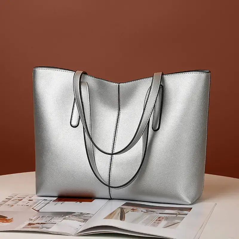 Green Leather Tote Bag for Women 2021 - Image 7