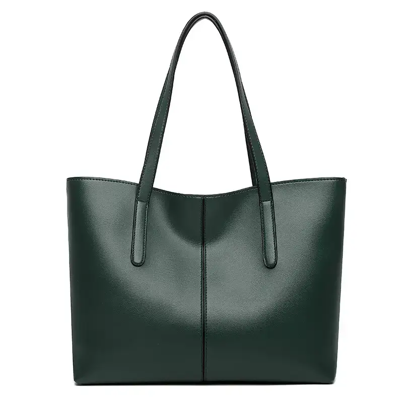Green Leather Tote Bag for Women 2021 - Image 2
