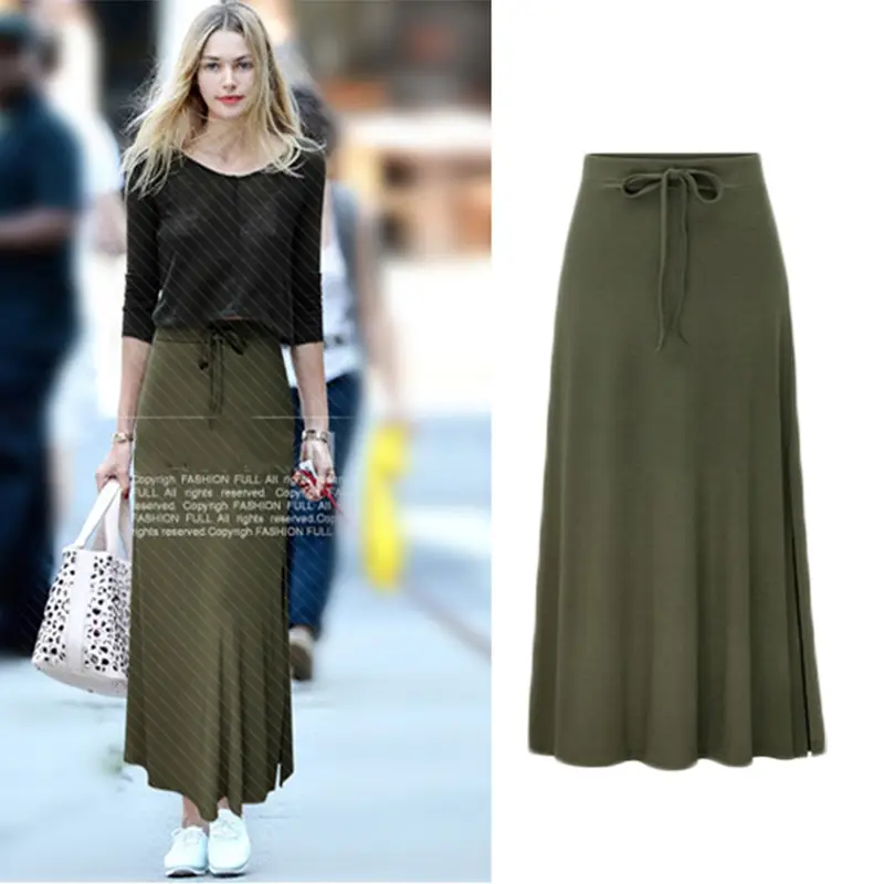 European Knitted Fat Waist Skirt for Women High Waist Lace Up - Image 6