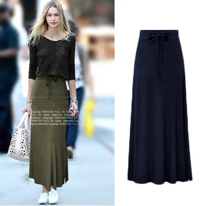 European Knitted Fat Waist Skirt for Women High Waist Lace Up - Image 7