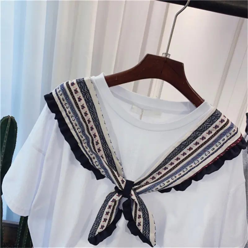 Women Grey T-shirt with Striped Shawl Set